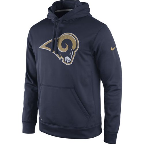 Los Angeles Rams Nike Practice Performance Pullover Hoodie Navy - Click Image to Close